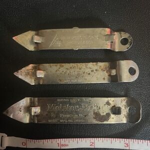 Lot Of 3 Vintage Beer Bottle Can Openers Blatz Carling Meister Brau